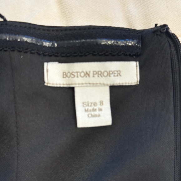 Boston Proper Little Black Dress with Gold Chain Round Neck - Picture 4 of 4